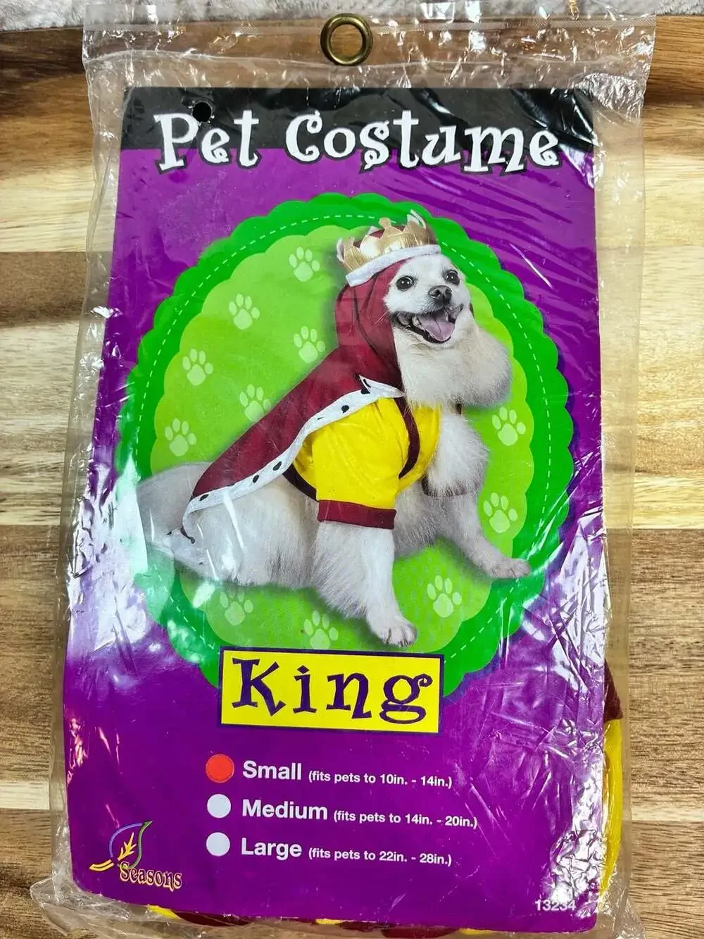 Seasons King Pet Costume Small 10in-14in
